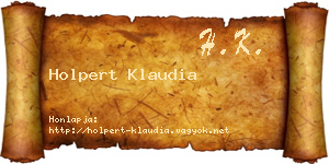 Holpert Klaudia névjegykártya